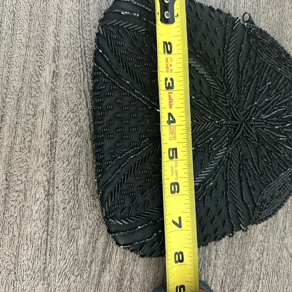 Chic Black Beaded Evening Clutch - Picture 6 of 7